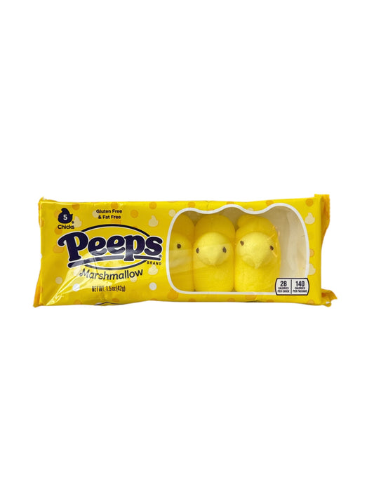 Malvaviscos Peeps Clásicos de Pascua – Pack de 5 Pollitos (42g)