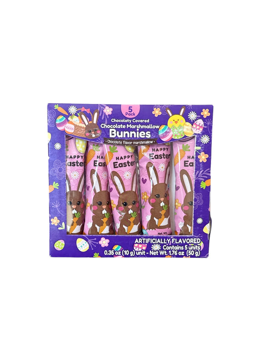 Conejitos de Malvavisco Cubiertos de Chocolate – Pack de 5 Dulces de Pascua