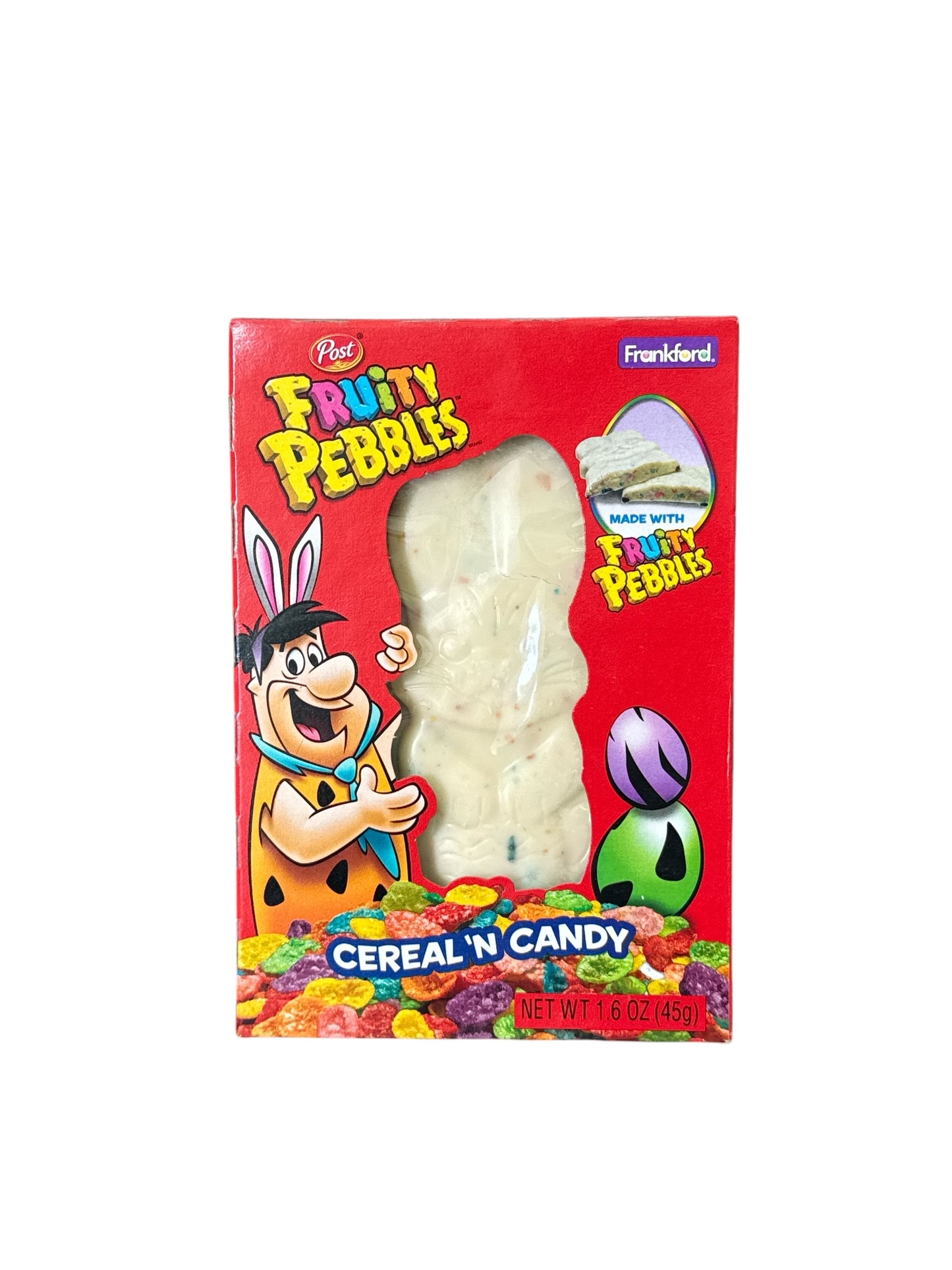 Conejo de Chocolate Blanco con Fruity Pebbles – Edición Especial de Pascua (45g)